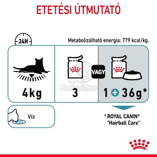 Royal Canin Hairball Care - szószos nedves táp felnőtt macskák részére a szőrlabdák könnyebb eltávozásáért  85 g