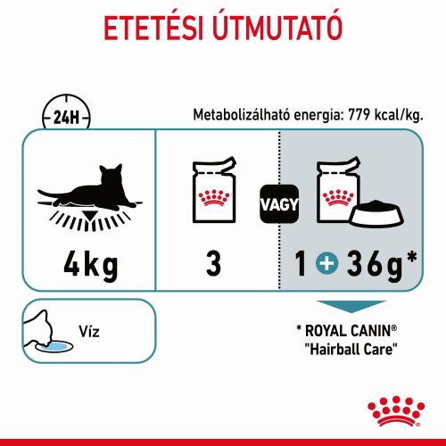 Royal Canin Hairball Care - szószos nedves táp felnőtt macskák részére a szőrlabdák könnyebb eltávozásáért  85 g