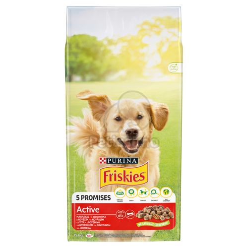 Friskies száraz kutyaeledel - Active marhával  10 kg