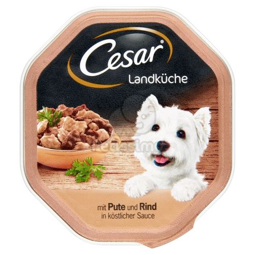 Cesar alutálkás eledel pulykával és marhával 14 x  150 g