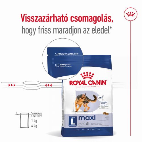 Royal Canin Maxi Adult - nagytestű felnőtt kutya száraz táp  15+3 kg