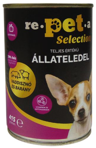 Repeta Selection vaddisznós és bárányos konzerv kutyáknak sütőtökkel  415 g