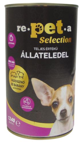Repeta Selection vaddisznós és bárányos konzerv kutyáknak sütőtökkel  1240 g
