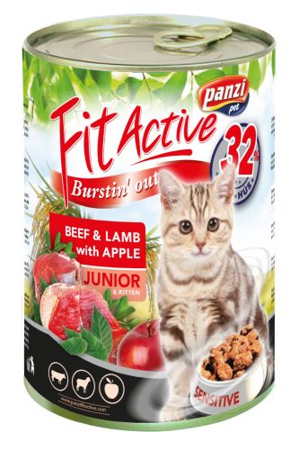 FitActive Junior Beef & Lamb konzerv macskáknak  415 g