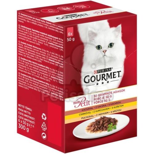 Gourmet Mon Petit nedves macskaeledel - szárnyas 6 x  50 g