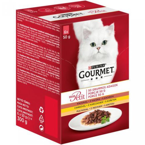 Gourmet Mon Petit nedves macskaeledel - szárnyas 6 x  50 g