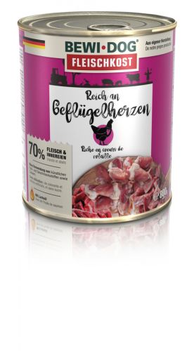 Bewi-Dog konzerv színhús baromfiszívben gazdag  800 g