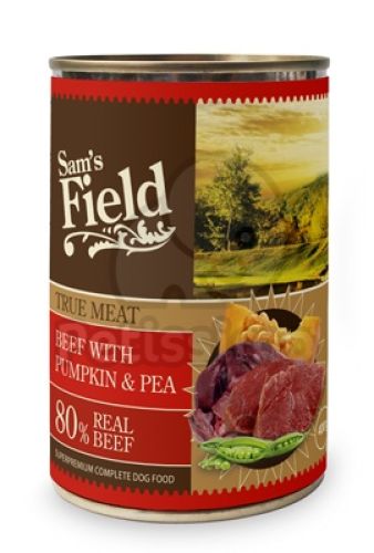Sam's Field True Meat Beef with Pumpkin & Pea konzerves eledel  400 g
