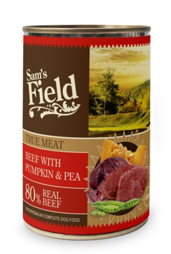 Sam's Field True Meat Beef with Pumpkin & Pea konzerves eledel  400 g