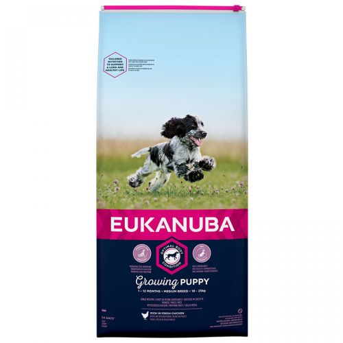 Eukanuba Growing Puppy Medium Breed - chicken  15 kg