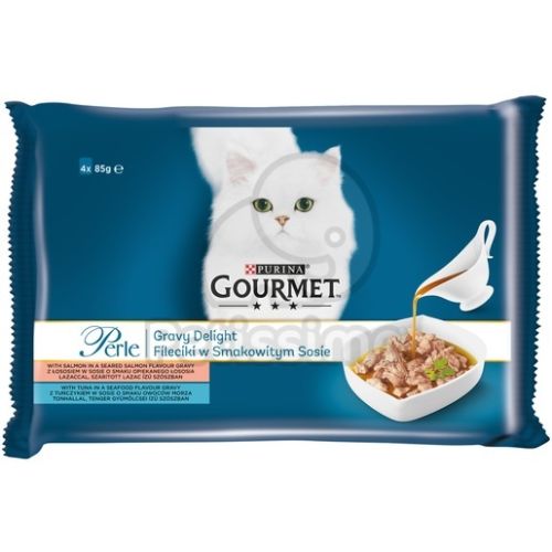 Gourmet Perle Gravy Delight lazac és tonhal 4 x  85 g