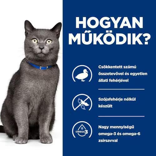 Hill's Prescription Diet d/d Food Sensitivities száraz macskatáp, kacsa & zöldborsó  1.5 kg