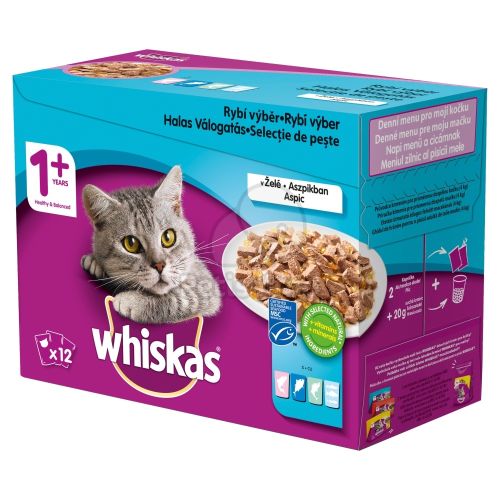 Whiskas alutasakos eledel négyféle hallal aszpikban 12 x  1 db