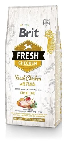 Brit Fresh Adult Great Life - Csirke és burgonya  12 kg