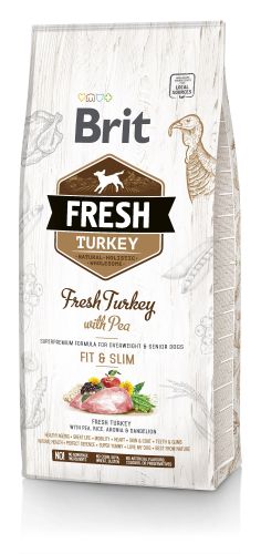 Brit Fresh Overweight & Senior Dogs Fit & Slim - Pulyka és borsó  2.5 kg
