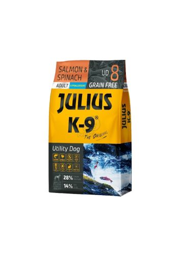 Julius K-9 Grain Free Adult Utility Dog - Salmon & Spinach  3 kg