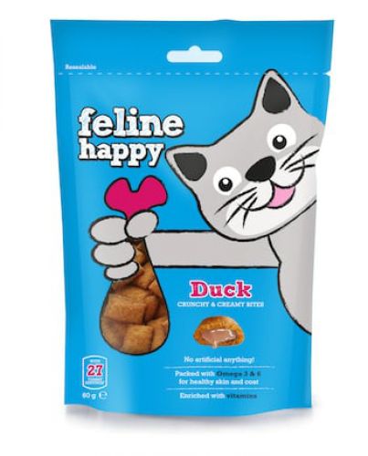 Mark&Chappell Feline Happy Crunchy & Creamy Bites - Duck  60 g