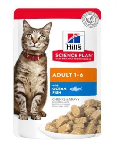 Hill's Science Plan Adult nedves macskatáp, hal 12 x  85 g