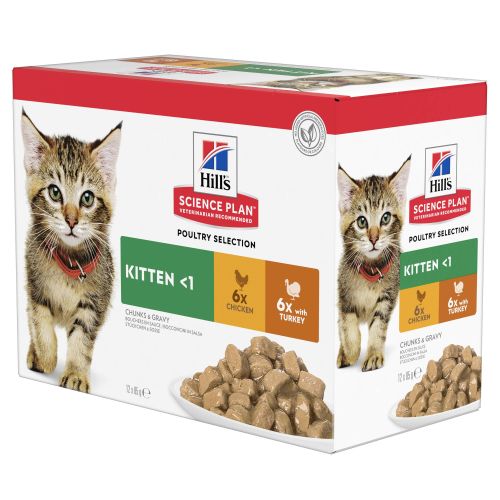 Hill's Science Plan Kitten nedves macskatáp, csirke-pulyka 12 x  85 g