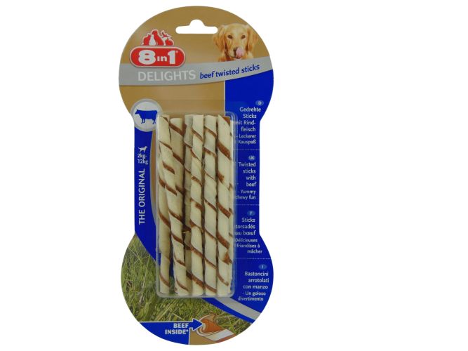 8 in 1 Delights Beef - csavart rágórúd  10 db