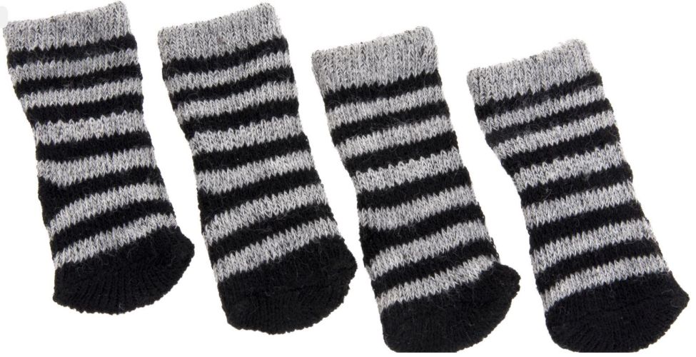 Flamingo kutyazokni - fekete/szürke l-es   4 db