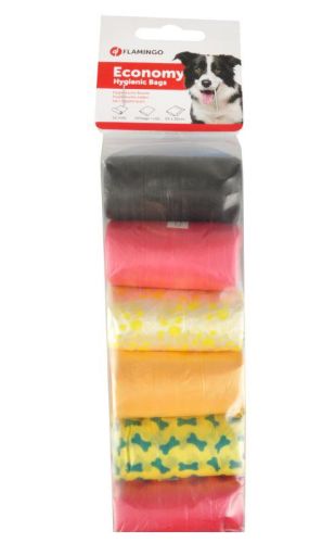 Flamingo kutyagumigyűjtő zacskó - színes 12 x  20 db