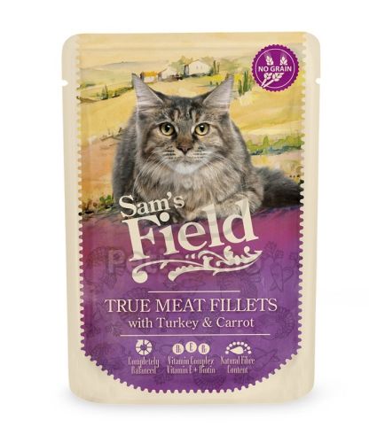 Sam's Field True Meat Fillets - Turkey & Carrot alutasakos eledel  85 g