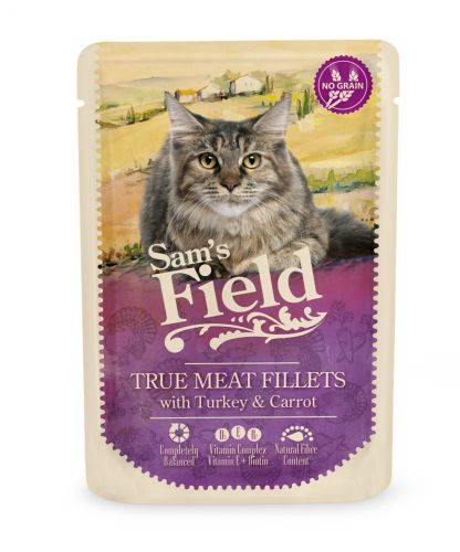 Sam's Field True Meat Fillets - Turkey & Carrot alutasakos eledel  85 g