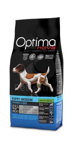 Visán Optimanova Dog Puppy Medium Chicken & Rice  12 kg
