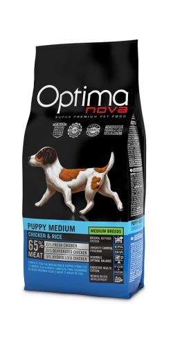 Visán Optimanova Dog Puppy Medium Chicken & Rice  12 kg