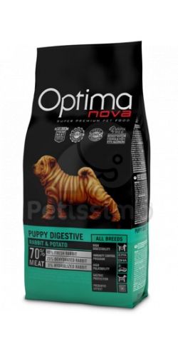Visán Optimanova Dog Puppy Digestive Rabbit & Potato  12 kg