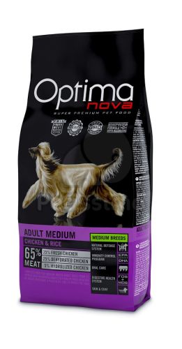 Visán Optimanova Dog Adult Medium Chicken & Rice  12 kg