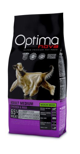 Visán Optimanova Dog Adult Medium Chicken & Rice  12 kg