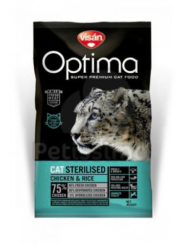 Visán Optimanova Cat Sterilised Chicken & Rice  8 kg