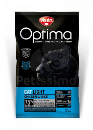 Visán Optimanova Cat Light Chicken & Rice  8 kg
