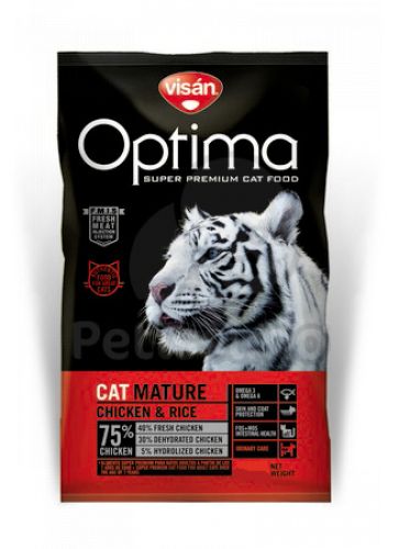 Visán Optimanova Cat Mature Chicken & Rice  8 kg
