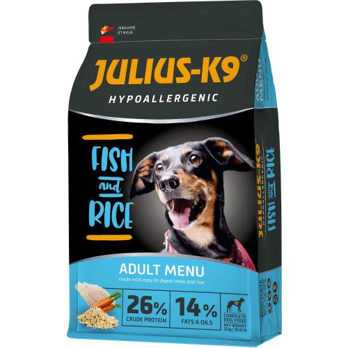 Julius-K9 Hypoallergenic Adult - Fish & Rice  12 kg