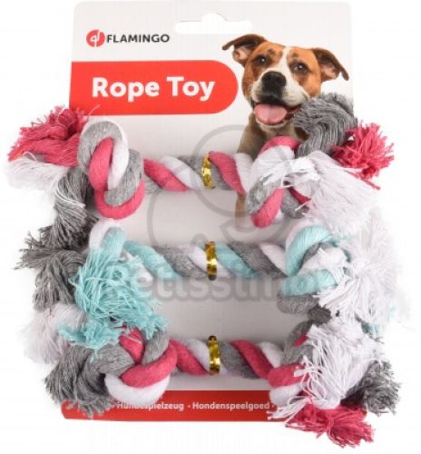 Flamingo Jim Playing Rope - rágókötél mini mix 3 x  17 cm