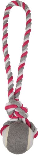 Flamingo Jim Pull Rope - kötél teniszlabdával, pink  6x40 cm
