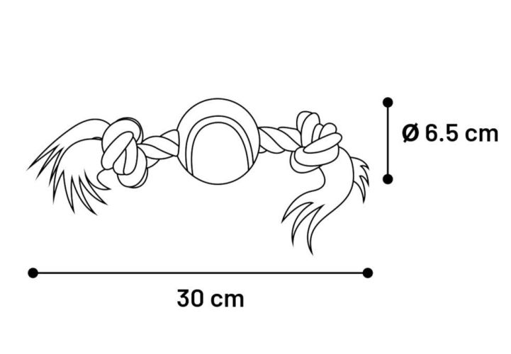 Flamingo Quinn Playing Rope - rágókötél teniszlabdával  1 db