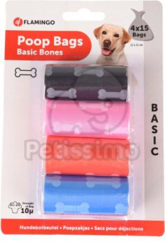 Flamingo kutyagumigyűjtő zacskó - csont mintával 4 x  15 db