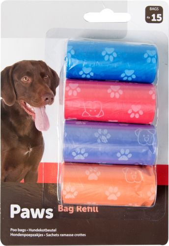 Flamingo kutyagumigyűjtő zacskó - mancs mintával 4 x  15 db