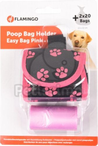 Flamingo kutyagumigyűjtő zacskó tartó pink   1 db