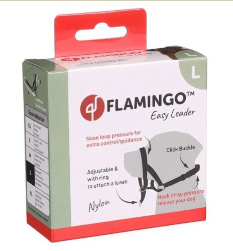 Flamingo Easy Leader szájszíj - fekete  33 cm / 40-48  cm