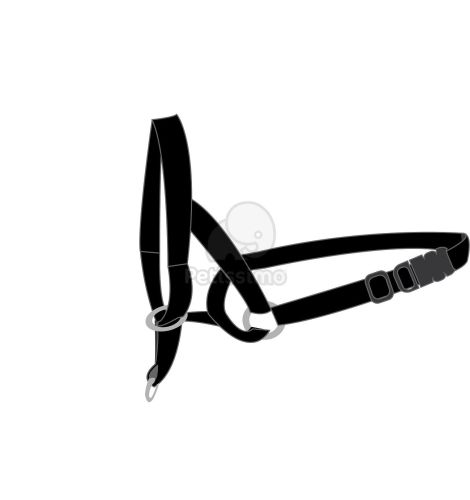 Flamingo Easy Leader szájszíj - fekete  26 cm / 32-42 cm