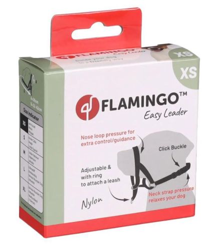 Flamingo Easy Leader szájszíj - fekete  26 cm / 32-42 cm