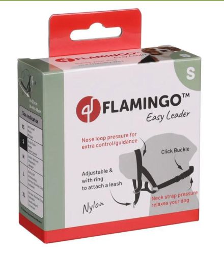 Flamingo Easy Leader szájszíj - fekete  26 cm / 32-42 cm