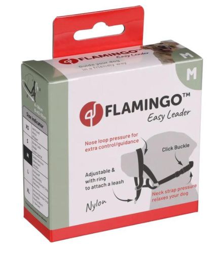Flamingo Easy Leader szájszíj - fekete  26 cm / 32-42 cm