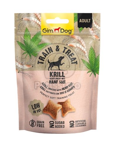 GimDog Train & Treat Krill & Hanfsaat snack  125 g