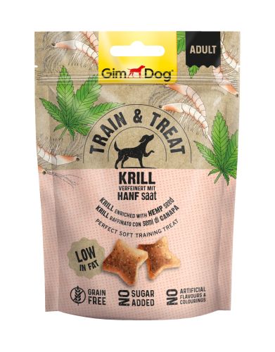 GimDog Train & Treat Krill & Hanfsaat snack  125 g
